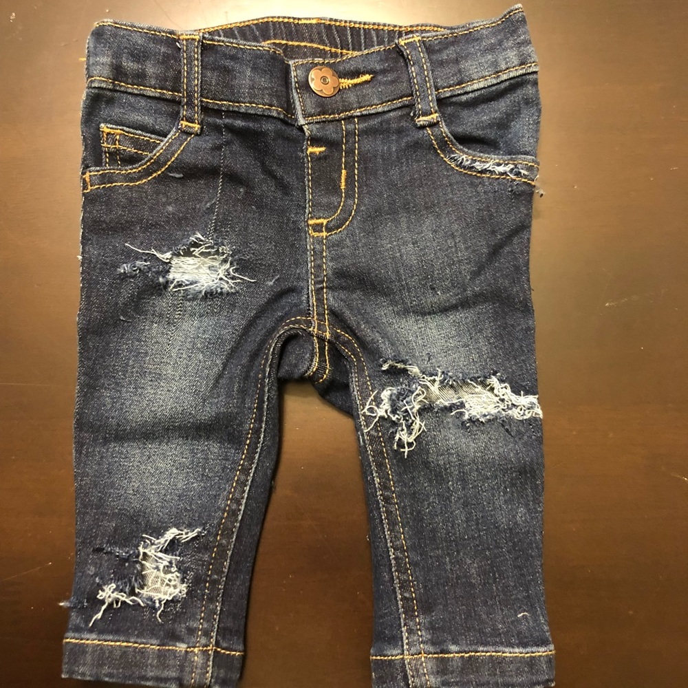 Distressed baby denim